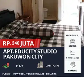 EDUCITY dekat ITS‼️Jual Apartemen Studio Pakuwon City