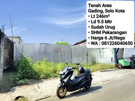 Jual Tanah Siap Bangun Area Gading Solo Kota, Dekat Solo Baru
