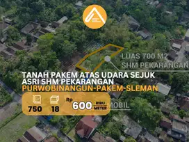 Jual Tanah Pekarangan Pakem Udara Sejuk Asri