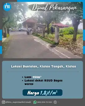Tanah Pekarangan Dekat RSUD Bagas Waras Klaten