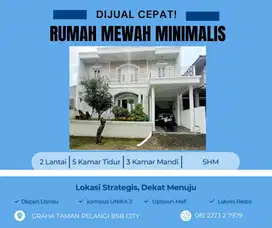 Hunian Mewah 2LT Graha Taman Pelangi Semi Furnish Depan Danau BSB City