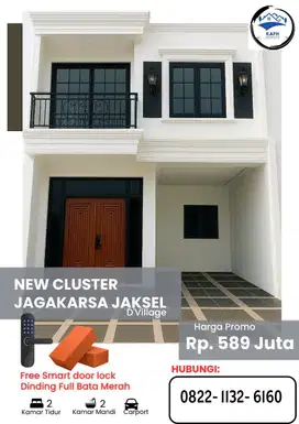 Rumah Cluster Jagakarsa Murah Full Bata Merah dekat Stasiun lenteng