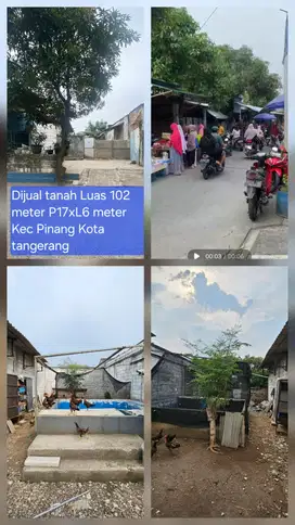 Jual tanah kosong strategis di pinang tangerang, shm, dekat tol kuncir