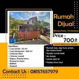 Rumah 2LT di Mangunharjo Tembalang Jual Cepat