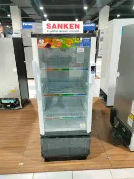 Showcase Sanken 180L bisa cicilan free 1x angsuran tanpa kartu kredit