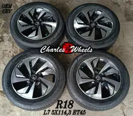 Jual velg + ban oem crv ring 18 5x114,3 hrv brv dll