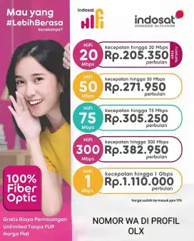 PROMO PASANG WIFI MNC/HIFI HARGA FLATE SINYAL 5G GRATIS PASANG