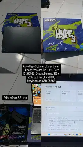 Axioo Hype 3 Ram 8 GB/SSD 256 GB