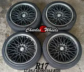Jual velg + ban f1r r17 4x100 4x114,3 avanza livina evalia jazz dll