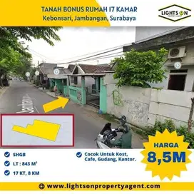 Jual tanah bonus rumah bagus untuk gudang ,kost San