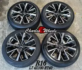 Jual velg + ban jf ring 16 4x100 jazz yaris city brio dll