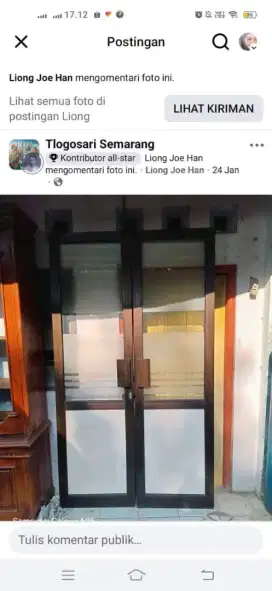 pintu utama aluminium kupu tarung
