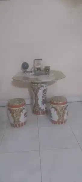 Meja Keramik Kursi Keramik Guci Antik Pajangan Hiasan