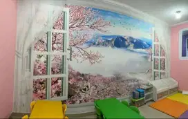 Wallsticker cetak stiker dinding sticker tembok desain tema bebas
