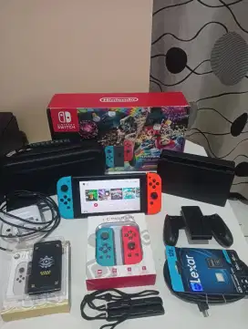 Nintendo switch v1 cefewe 128gb fullset