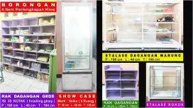 Borongan Showcase, Etalase Kios & Rak Warung