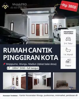 Dijual RUMAH BARU di Dekat Kecamatan Wungu, Mojopurno Madiun