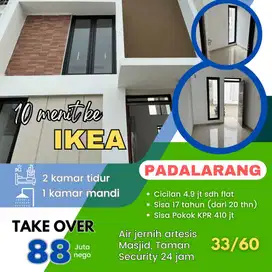 Take Over Rumah 2 lantai minimalis modern 10mnt ke IKEA Padalarang