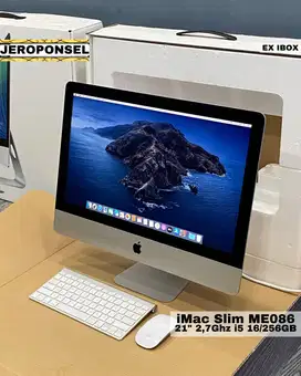 iMac Slim ME086 21” 2,7Ghz i5 16GB/256GB SSD THN 2013 EX IB0X FULL ORI