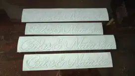 Cutting sticker nama stiker wedding plakat akrilik ucapan pernikahan
