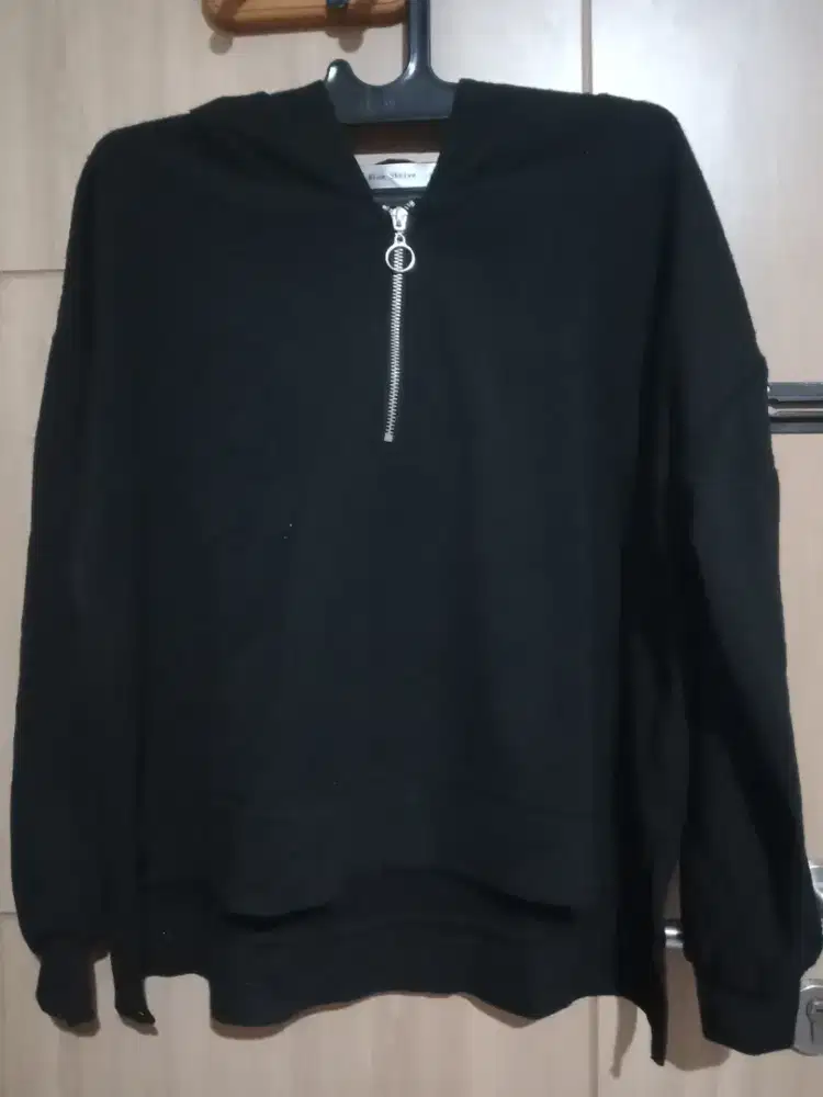 Oversize Hoddie Halfzip Black
