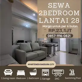 sewa 2 kamar full furnish samping mall apartemen bassura city