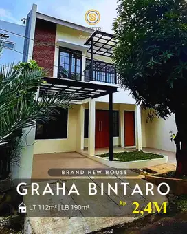 Dijual rumah brand new 21/2 lt di graha bintaro tangsell