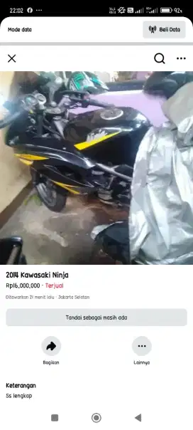 Ninja tahun 2014 warna hitam