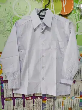 Baju sekolah kemeja panjang ukuran 8 tuk anak kelas 1 atau 2 sd /mi