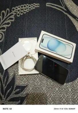 IPHONE 15 128GB BLUE GARANSI RESMI IBOX AKTIF FULLSET LIKE NEW