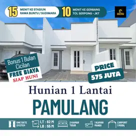 Rumah 500 jutaan 1 lantai free biaya di pamulang
