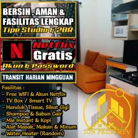 GARANSI LENGKAP 2KAMAR SEWA TRANSIT HARIAN APARTEMEN GREEN PRAMUKA