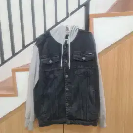 Jaket jeans hoodie Papperdine size M luar kondisi mulus no minus