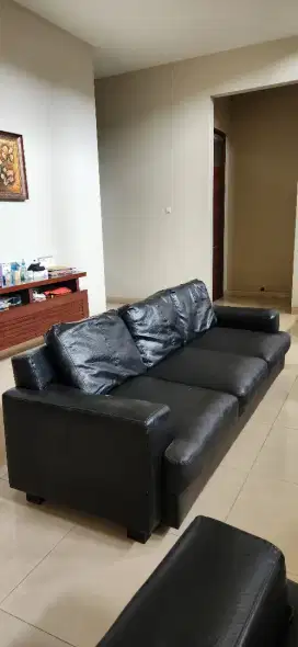 Dijual sofa 3+1+1 minimalis modern bahan oscar kulit jeruk