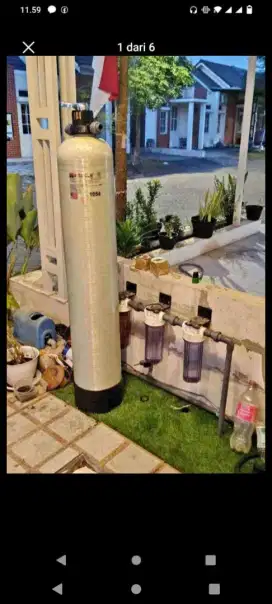 Tabung filter air dan media karbon aktif silika