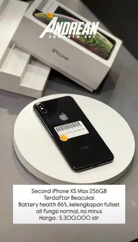 Second Iphone XS Max 256 gb Bea Cukai