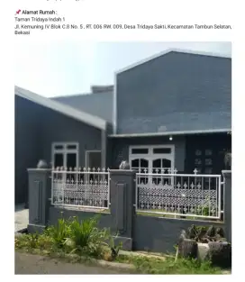 Di Jual Rumah Tinggal Aman, Nyaman, Bersih dan Bebas Banjir