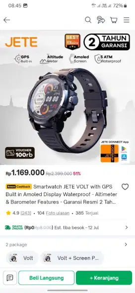 Jam digital JETE garansi 2 tahun aktif