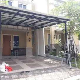 Pemasangan kanopi alderon double layer