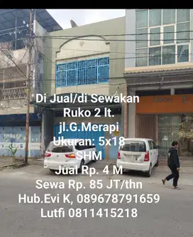 Di Jual Ruko 2 Lt, jl.G.Merapi, Mks