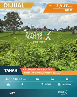 Dijual Tanah Area Pergudangan di Malintang Baru Kalimatan Selatan