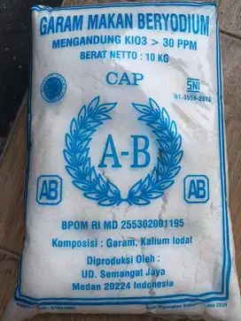 Garam halus dan kasar AB kemasan 10kg