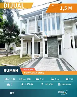 Dijual Rumah Hook Modern Minimalis di Dieng Malang