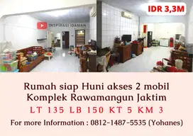 Rumah siap Huni komplek Rawamangun akses 2 mobil