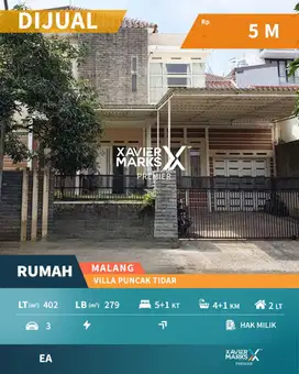 Dijual Rumah Bagus Ada Private Pool di Villa Puncak Tidar Malang