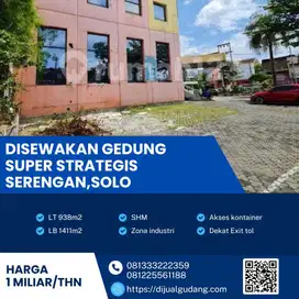 Disewakan Gudang 938m² di Serengan – Lokasi Ramai, Legalitas Lengkap