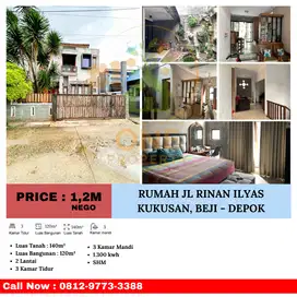 Dijual Rumah di Jl Rinan Ilyas, Kukusan, Beji - Depok