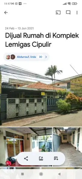 Rumah, Komplek Lemigas Blok C 60, Jl. Masjid Cidodol