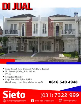 Dijual Cepat! Paling Murah! Rumah Raya Diamond Park (Raya Juanda)
