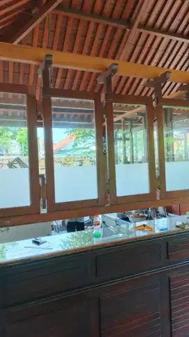 Stiker sandblast buram sticker kaca es polos jendela pintu sekat kaca